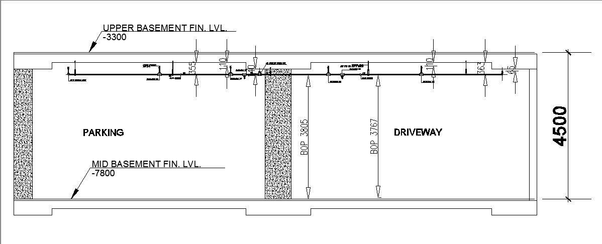 Upper basement floor plan details for industrial plant building dwg file