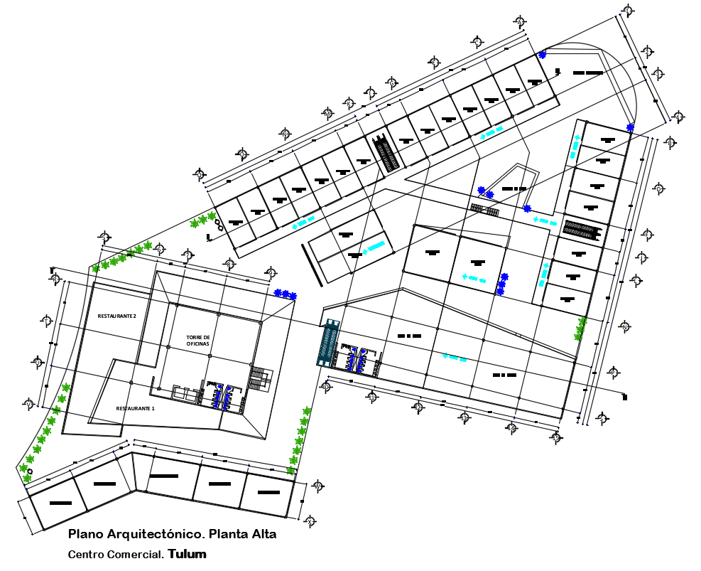 Upper Floor Shopping Center Plan AutoCAD Drawing Download DWG File