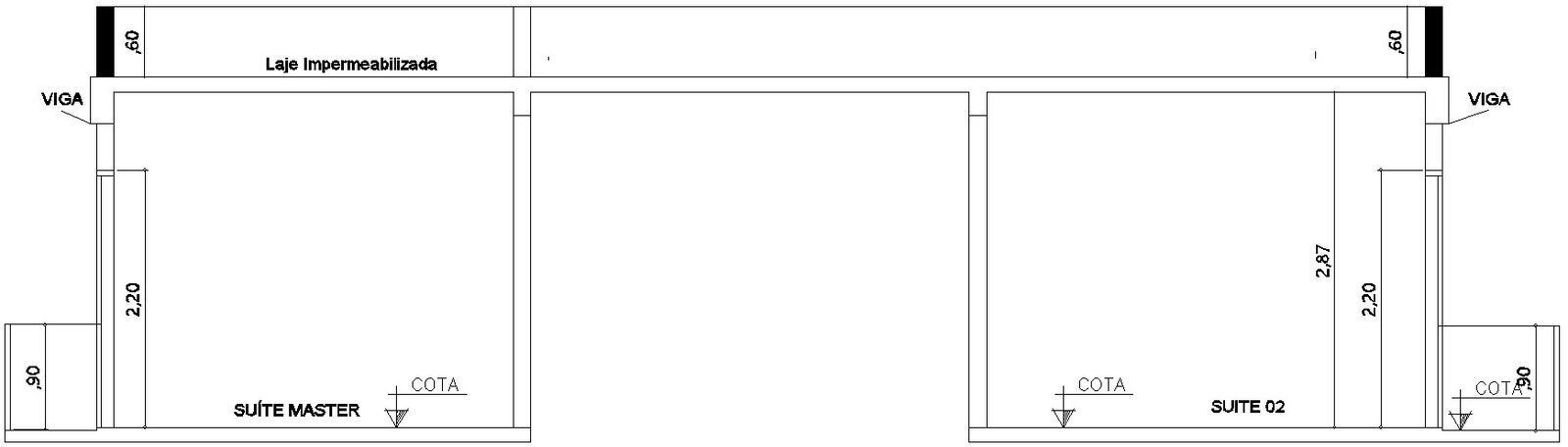 Upper floor side sectional elevation