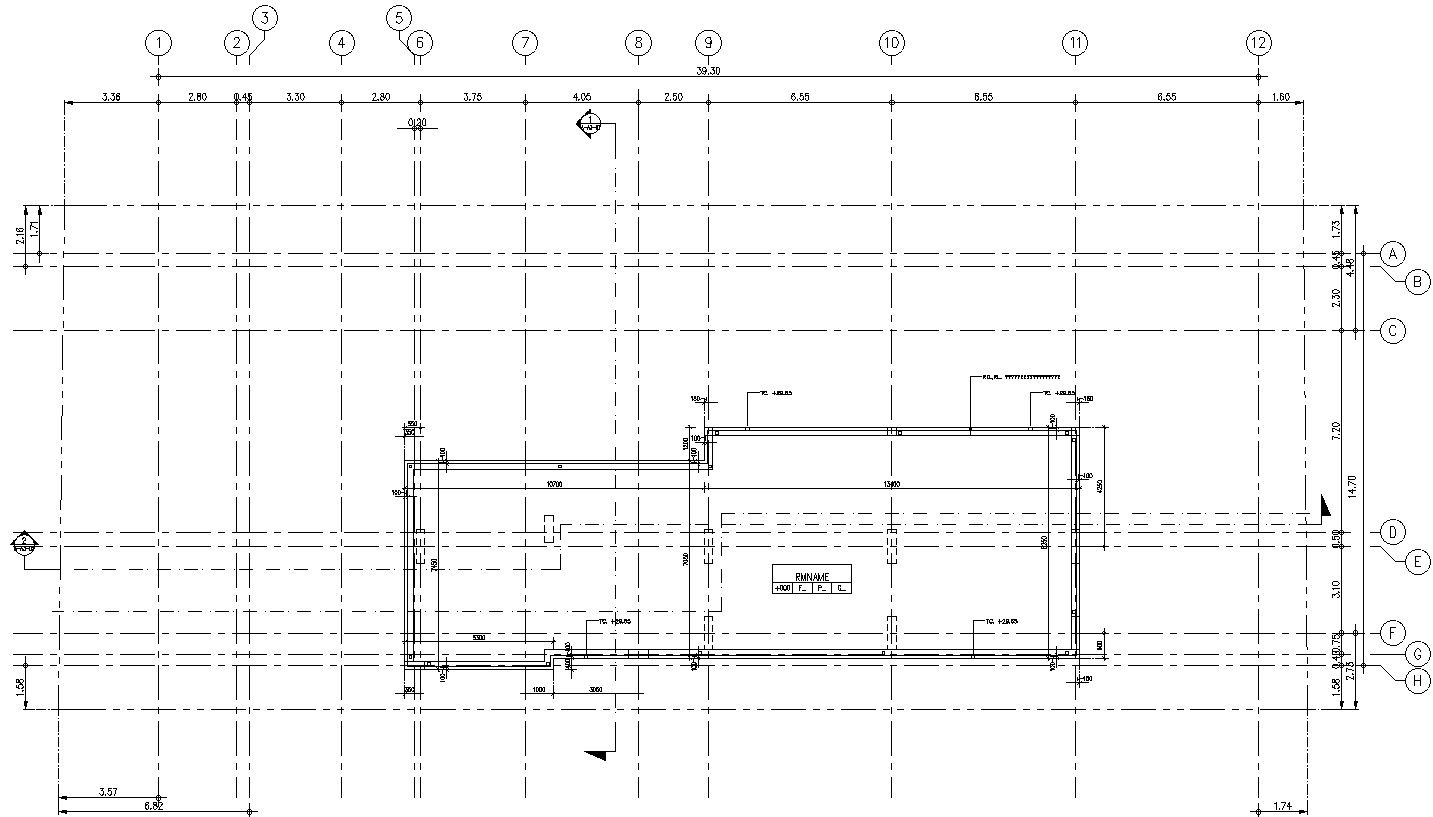 Upper roof plan of an apartment in AutoCAD, dwg file.