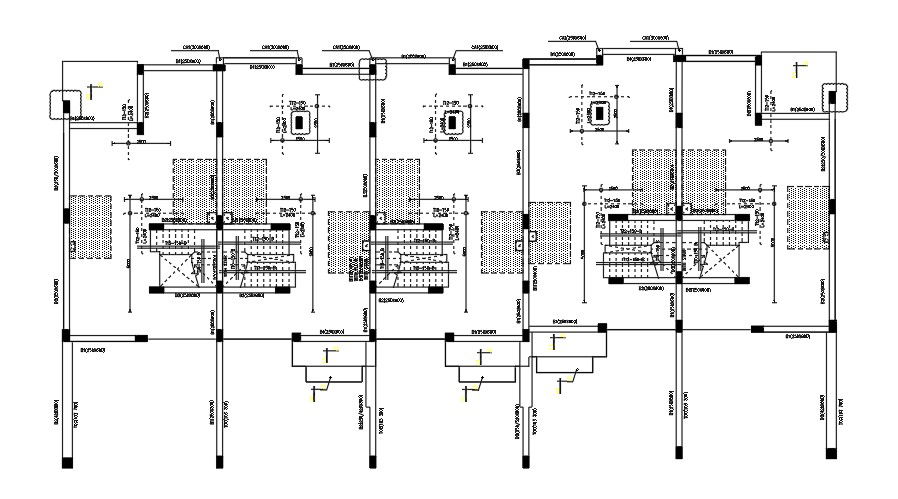 Upper roof structure framing plan layout.