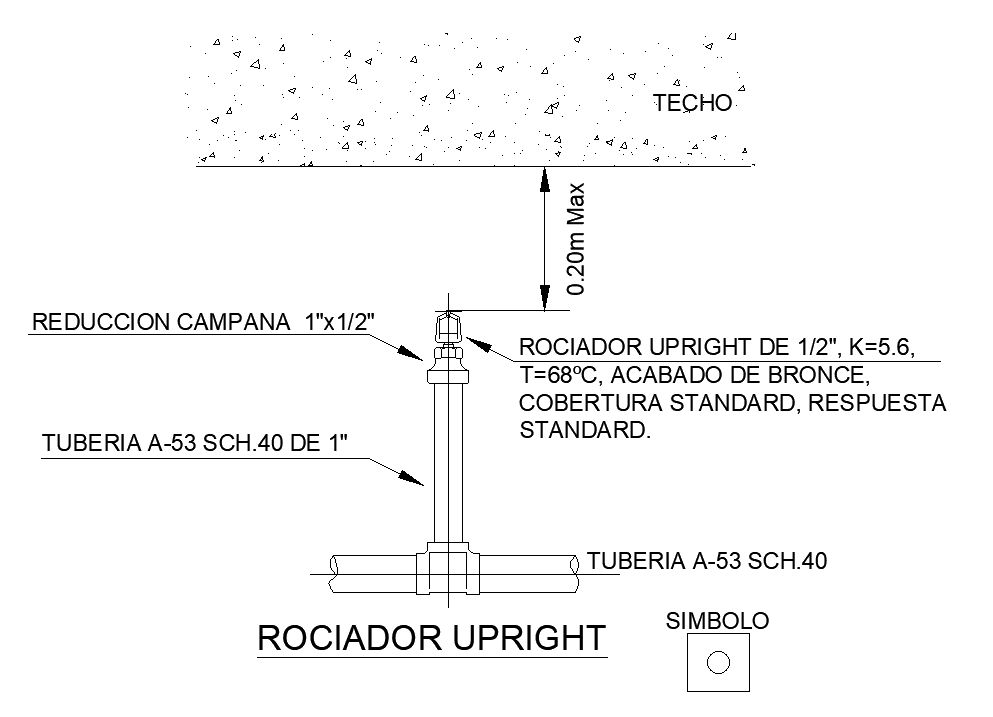 Upright sprayer is given in this Autocad drawing file.Download now.