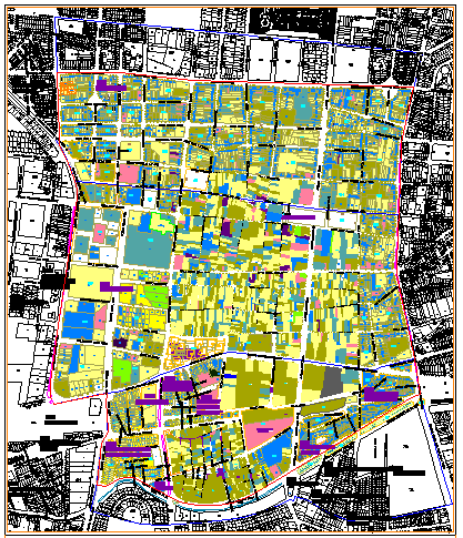 Urban development plan map details dwg file