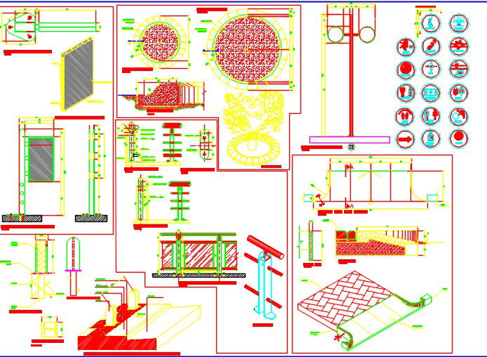 Urban furniture detail drawing.