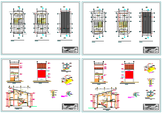 Urban school architecture project dwg file