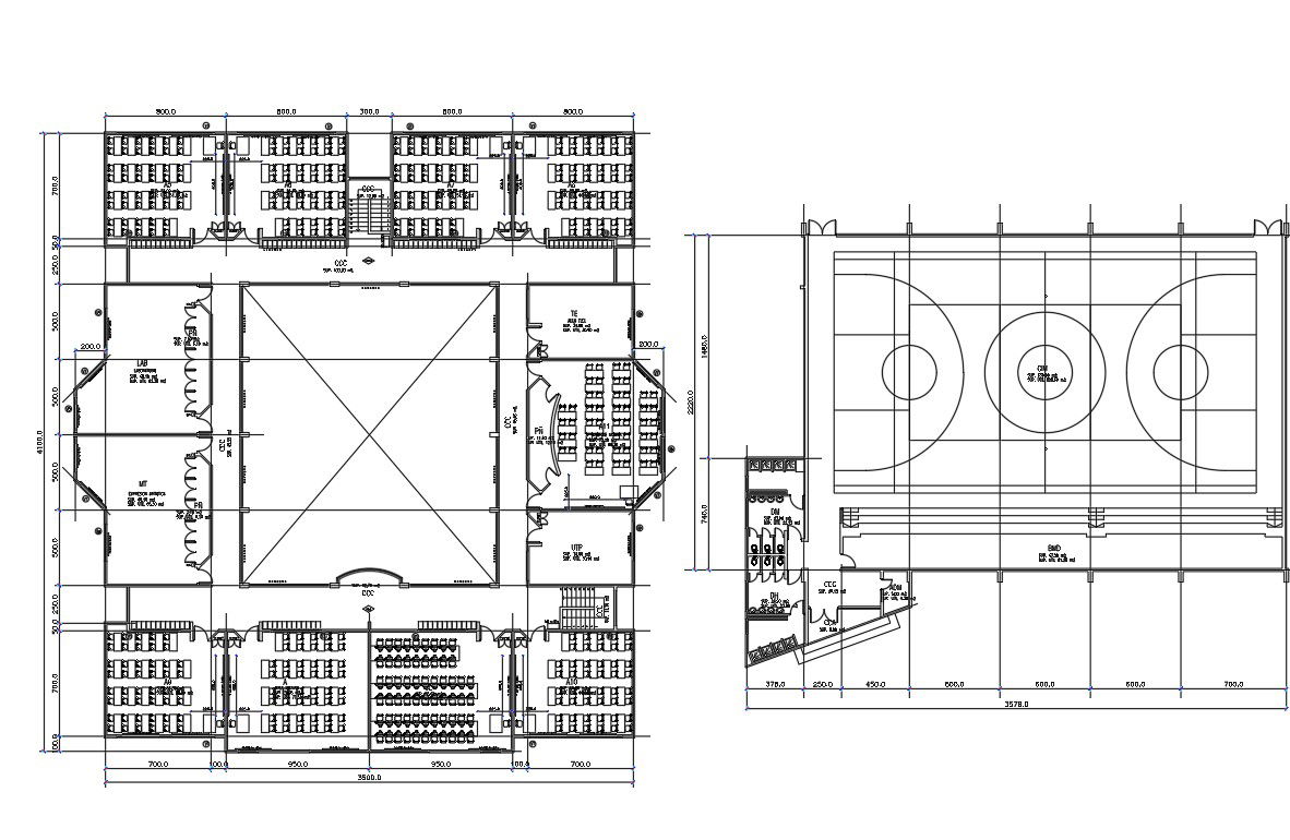 Urban school detailed structural layout plan dwg file