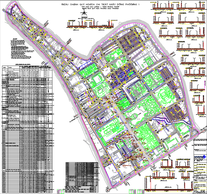 Urban Planning Layout of Ward 1 in CAD Drawing Format