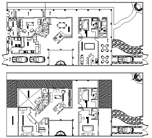 Urbanization Colonial Architecture Layout and Elevation dwg file
