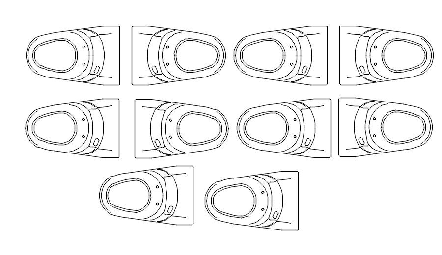 Urinal CAD blocks in AutoCAD 2D, dwg file, CAD file