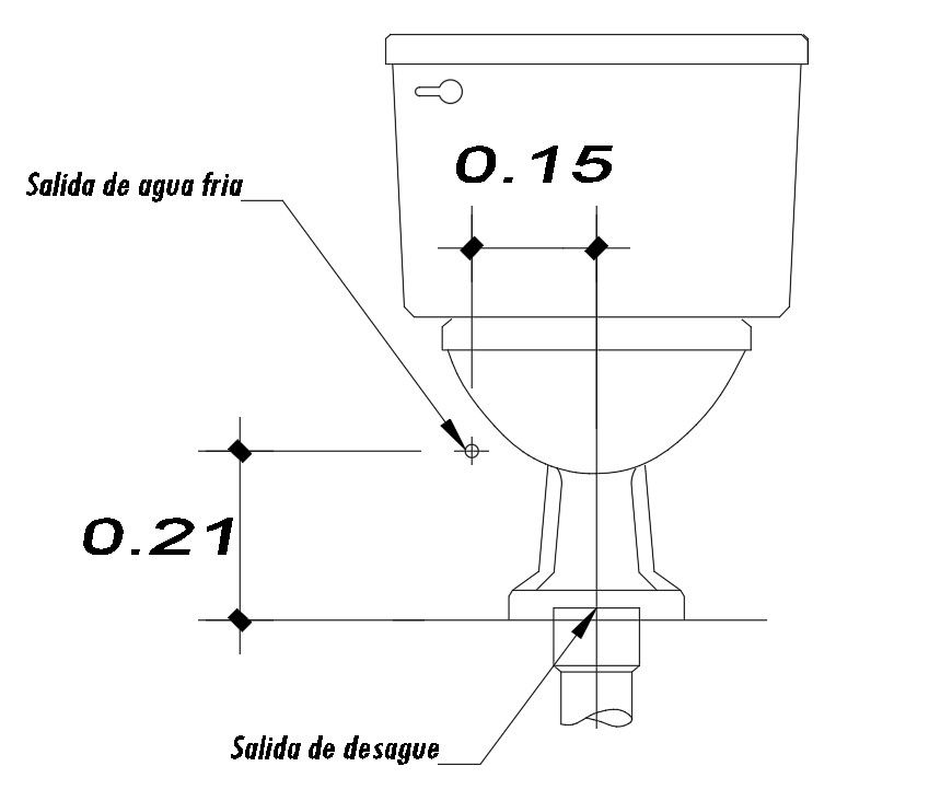 Urinal front elevation detail presented in this AutoCAD drawing file | Download 2d autocad drawing file.