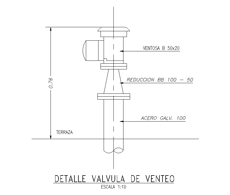 Valve detail drawing is given in this AutoCAD file. Download the AutoCAD file.