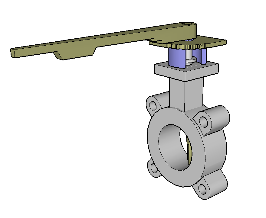 Valve detail elevation 3d model sketch-up file