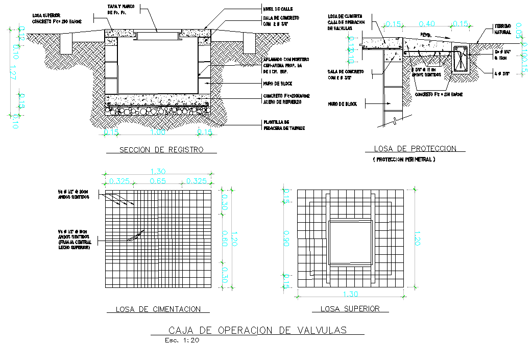 Valve operation box plan and section layout file