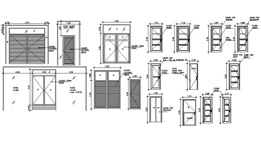 Various Door CAD Blocks Free Download