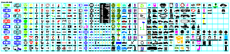 Various type of 2D block design drawing