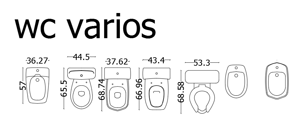 Various design of the water closet 2d autocad plan
