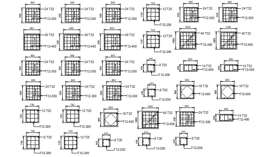 Various types of  Structural column Reinforcement details are given in this AutoCAD DWG File.Download the 2d AutoCAD file.