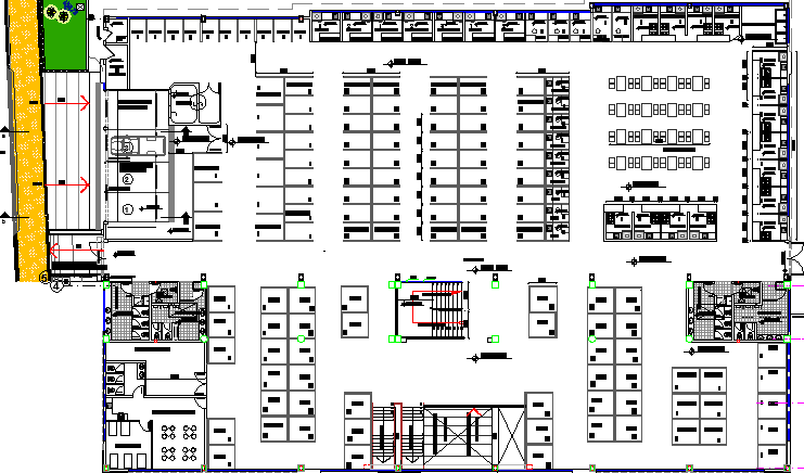 Vegetables storage house architecture layout dwg file