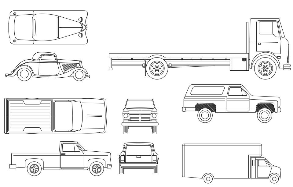 Vehicale CAD Blocks Drawing Free Download DWG File