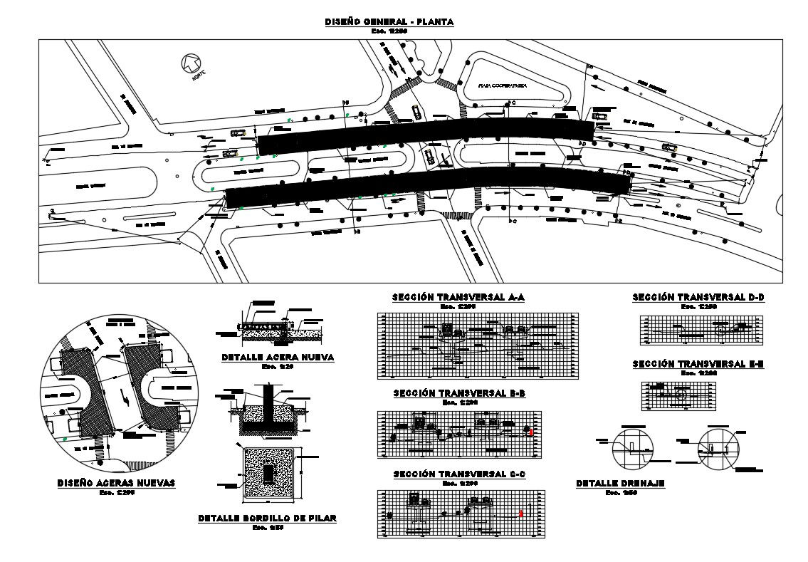 Vehicular bridge plan and construction details dwg file