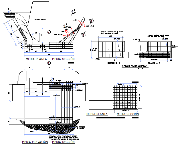 Vehicular bridge plan detail dwg file