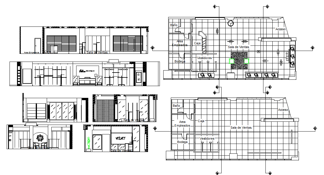 Velvet Boutique Plan & Elevation detail