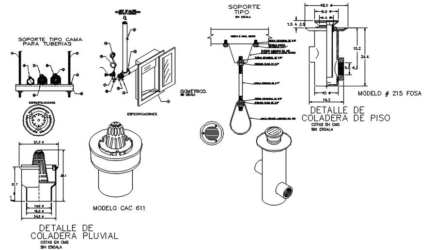 Vent Pipe External Elevation Design Download DWG File