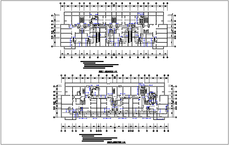 Ventilation pipe line section view dwg file