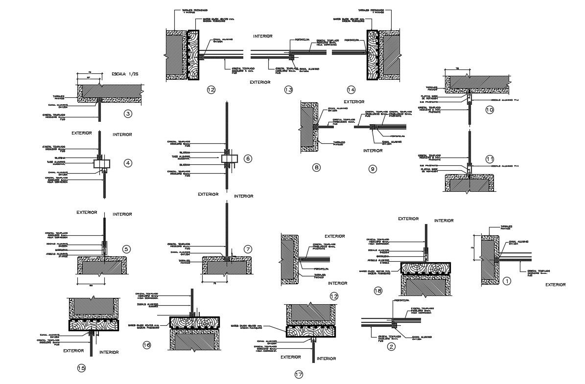Ventilation window installation cad drawing details dwg file