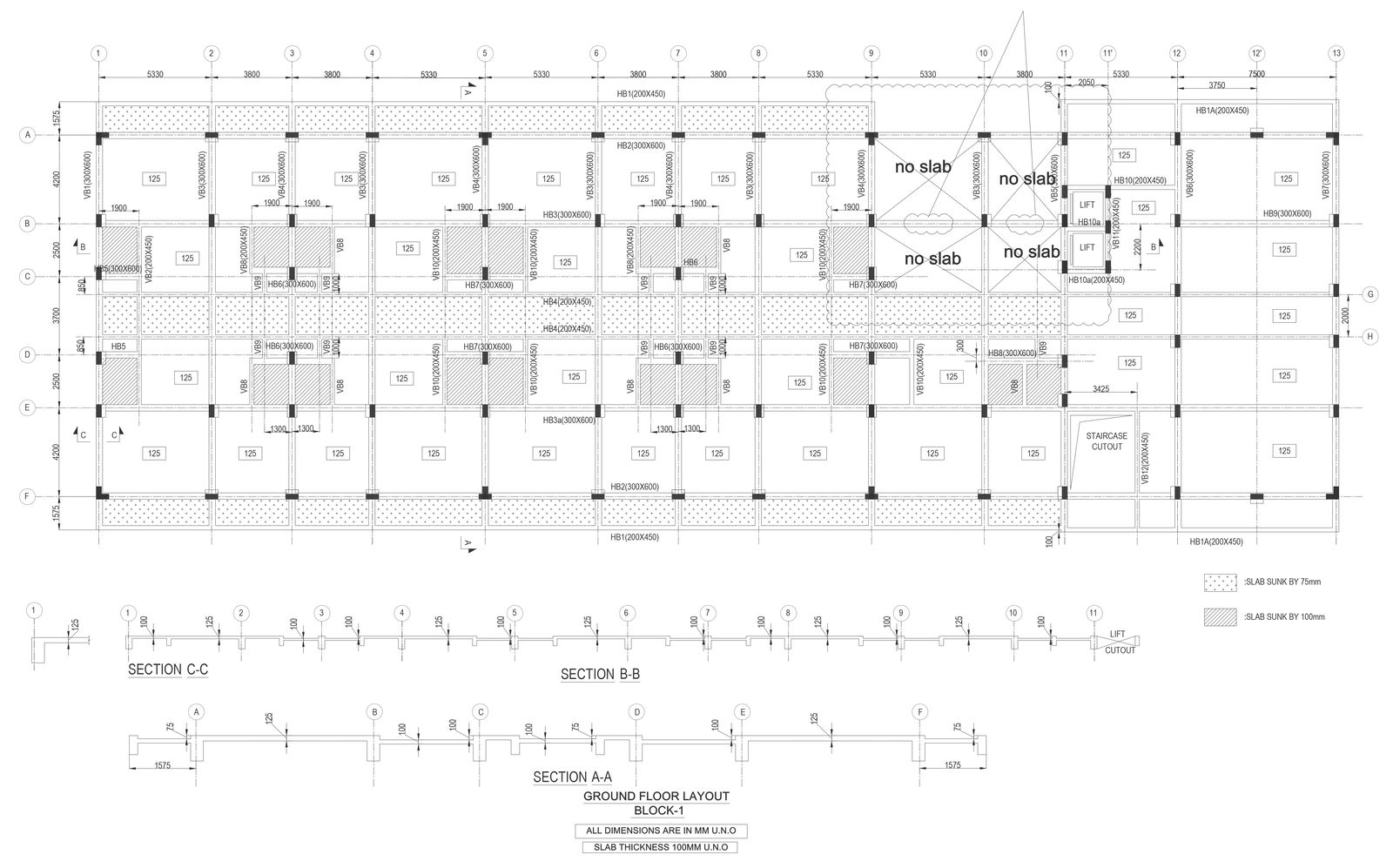 Ventilation detail with slab thickness DWG AutoCAD drawing