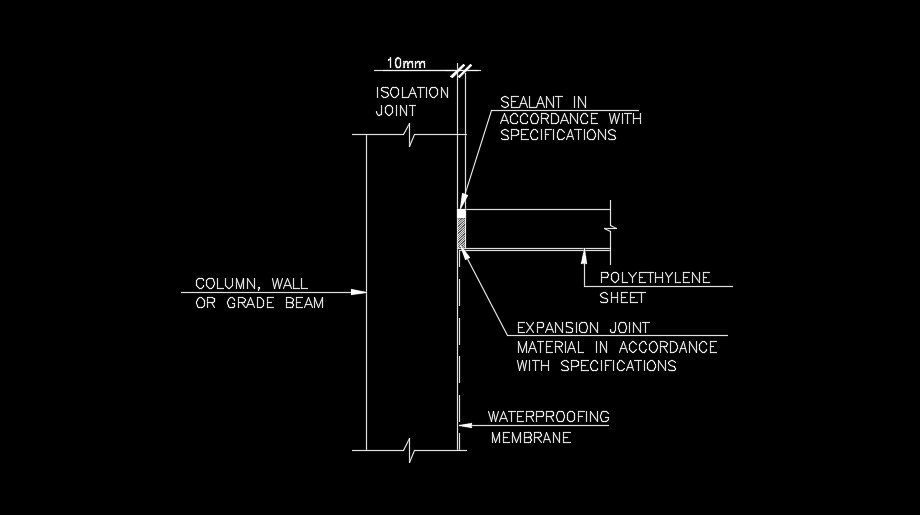 Vertical column section view AutoCAD drawing