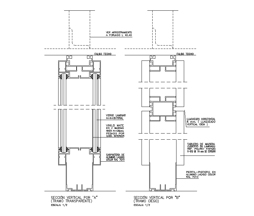 Vertical section view of Situation of screens 2nd floor plan is given in this Autocad drawing model. Download now.