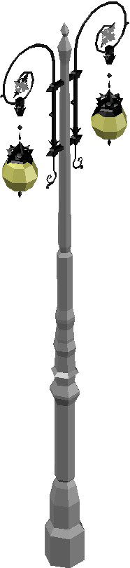 Vertical view beautiful street lamp post AutoCAD drawing