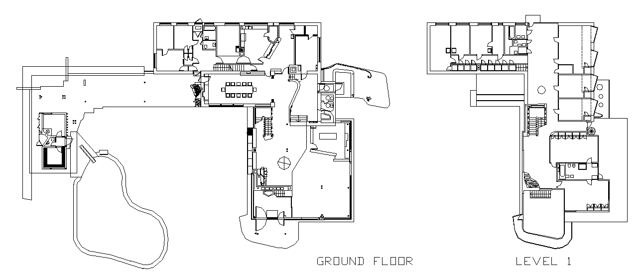 Villa architectural layout plan dwg file