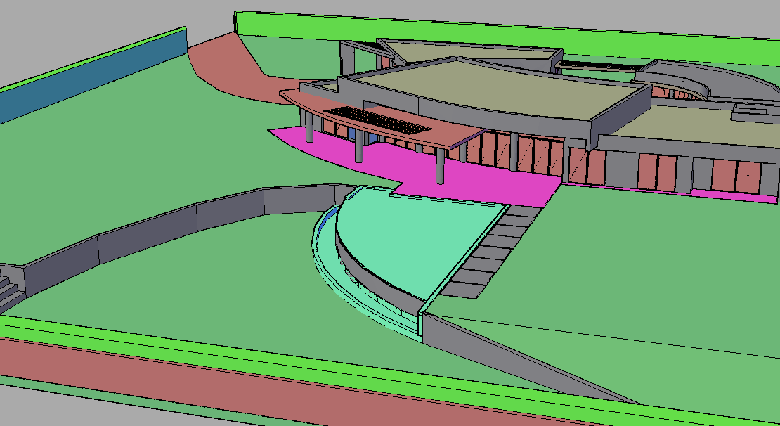 Villa design in 3d view the place of residence dwg file