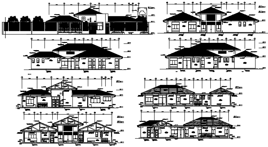 Villa drawing with detail dimension in AutoCAD