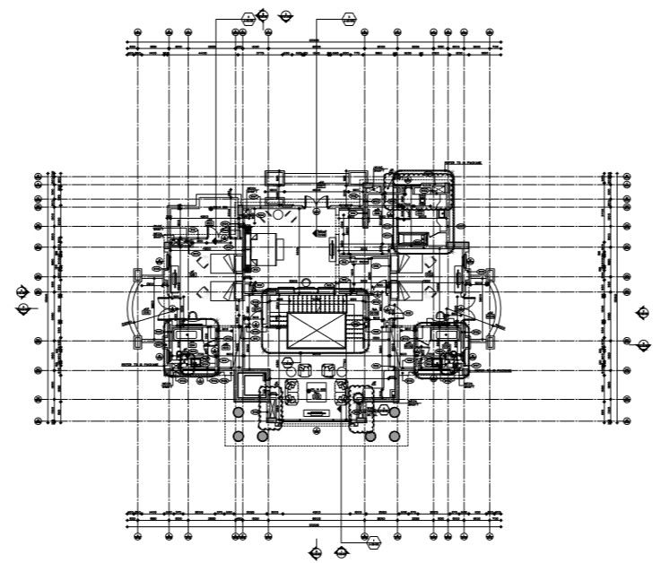 Villa first floor plan detail drawing file,