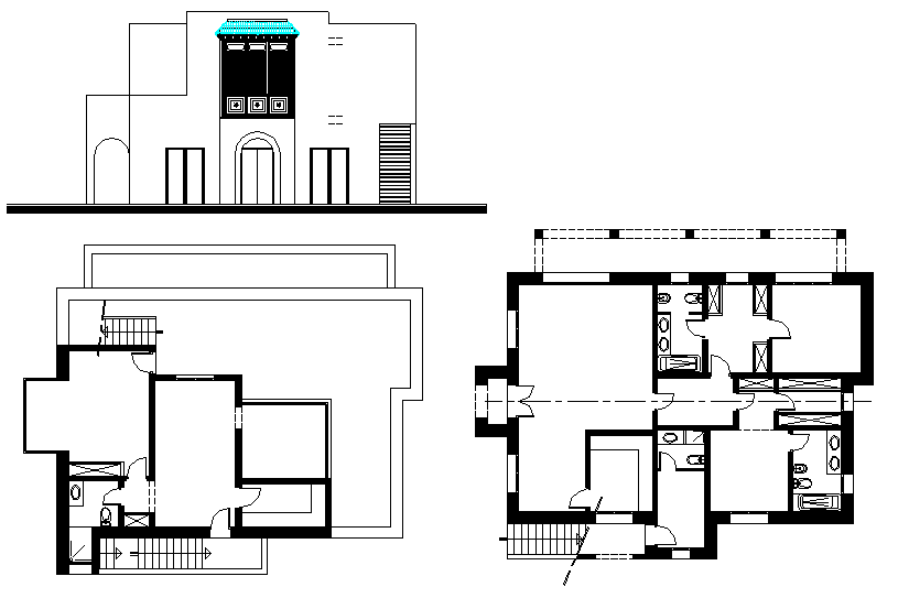 Lakeside Villa Architectural Layout Plan and Elevation Design