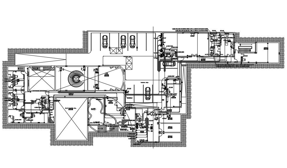 Villa Architecture Layout Plan Drawing Download DWG File