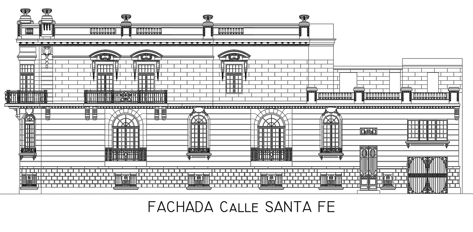 Villa House Building Side Elevation Design Download DWG File