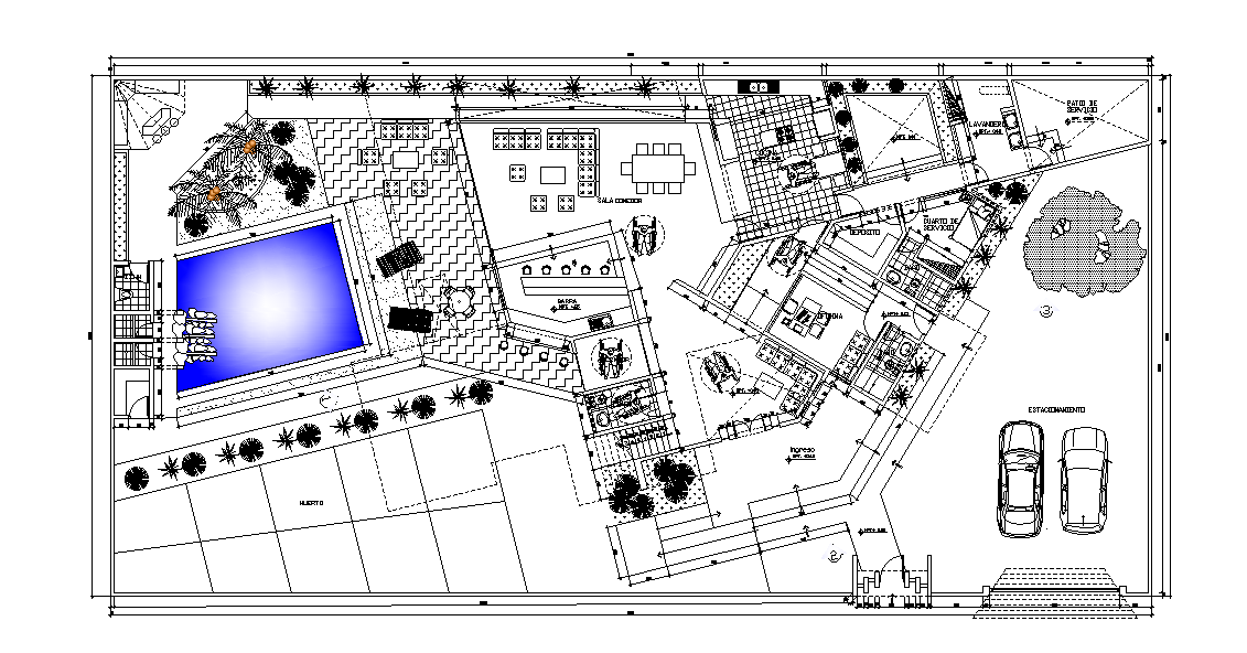 Villa Master Plan AutoCAD Drawing Download DWG File