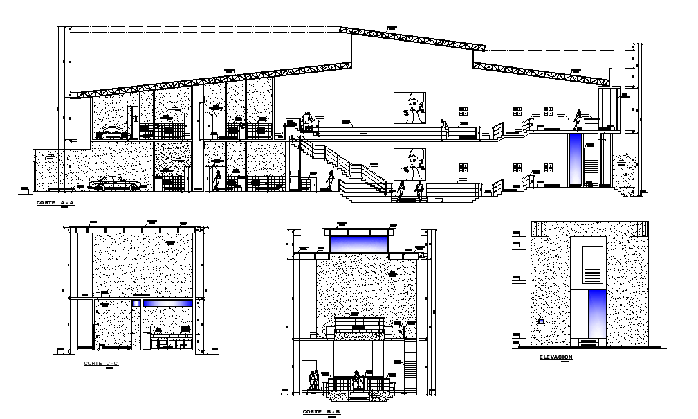 Villa Project Building Section Drawing Download DWG File
