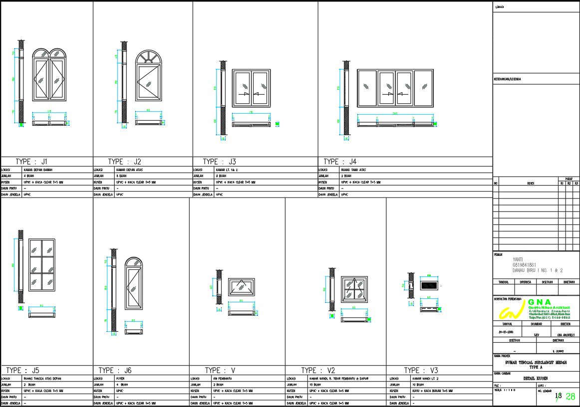 Villa Window Design & Details–Various Types in AutoCAD DWG Files