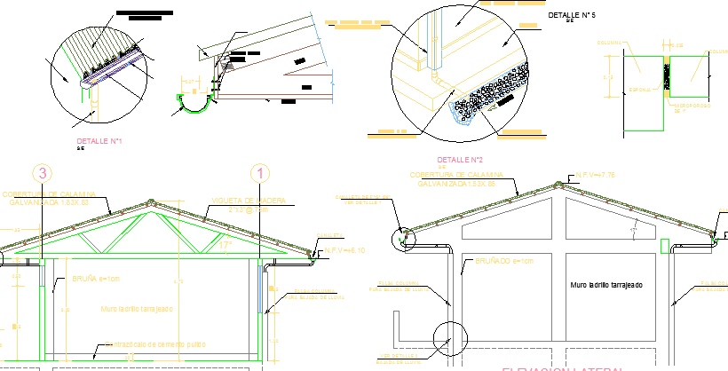 Village School Architecture Design and structure Details dwg file