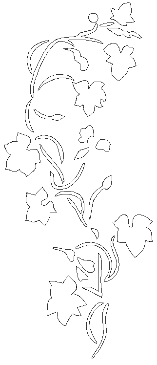 Vine plant design for wall decoration DXF AutoCAD drawing