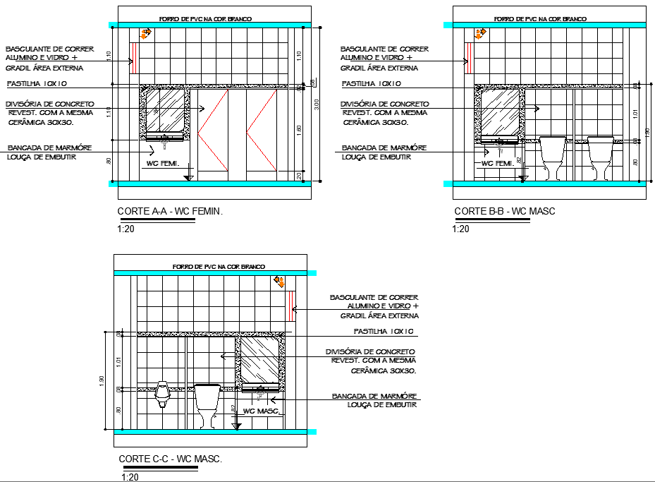 W.C section detail dwg file
