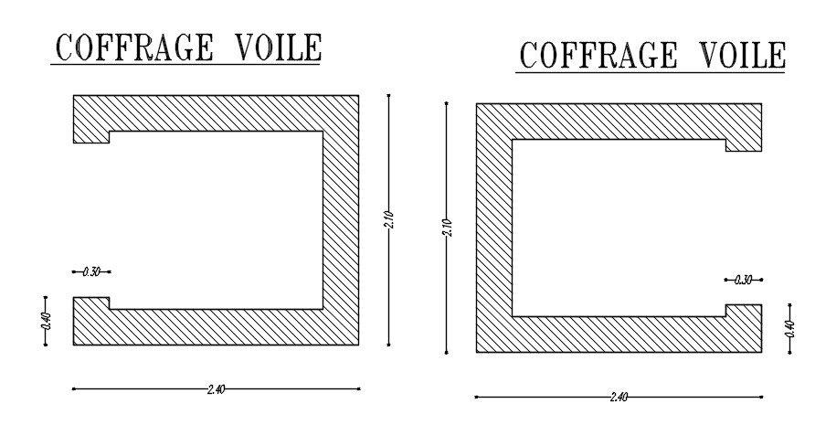 WALL FORMWORK design in detail AutoCAD 2D drawing, CAD file, dwg file