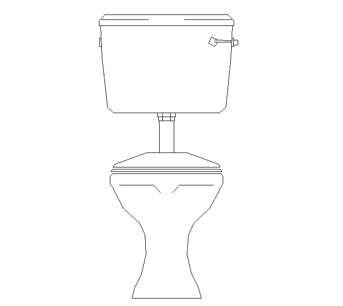 WC Block AutoCAD Design with Flush Box Elevation and Section Details