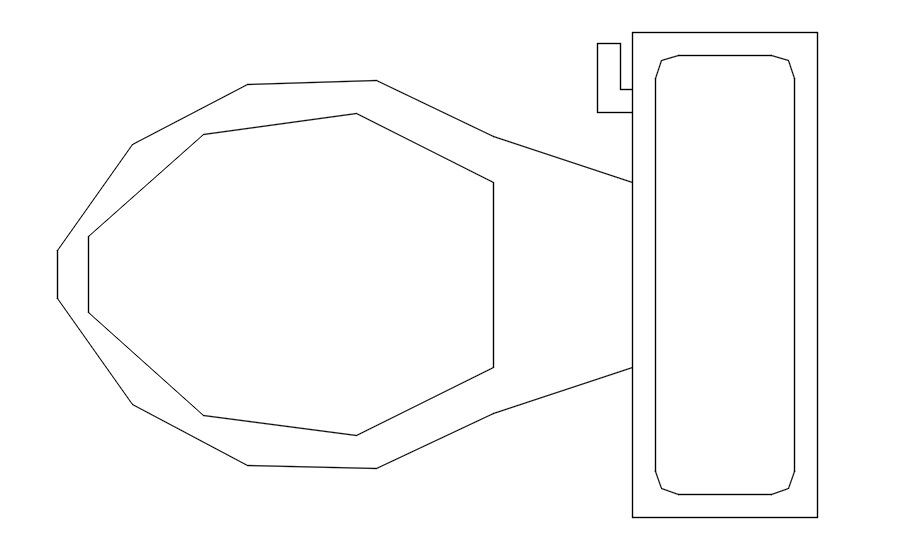 WC CAD block in AutoCAD 2D drawing, dwg file, CAD file