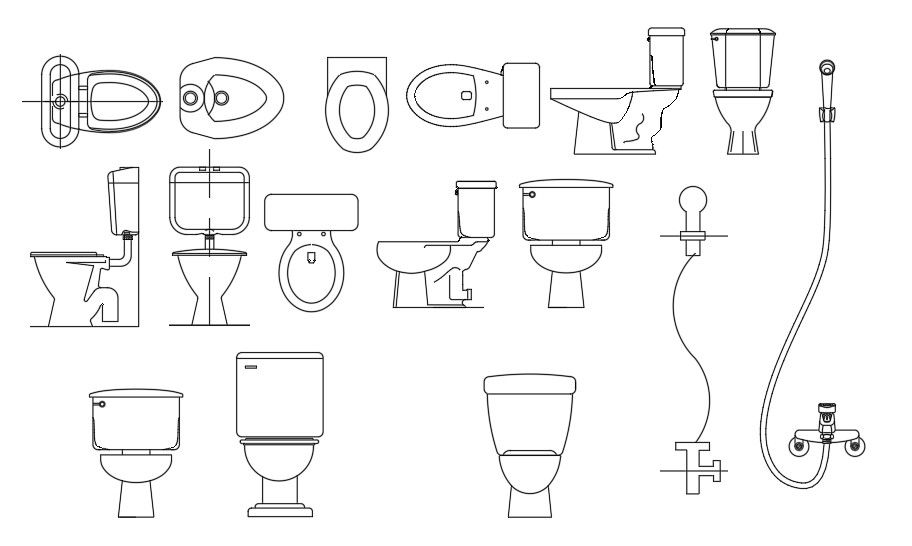 WC Toilet CAD Blocks Free Download AutoCAD File